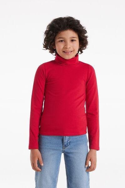 Red Long-Sleeved Top, Kids Boys, , large image number 0