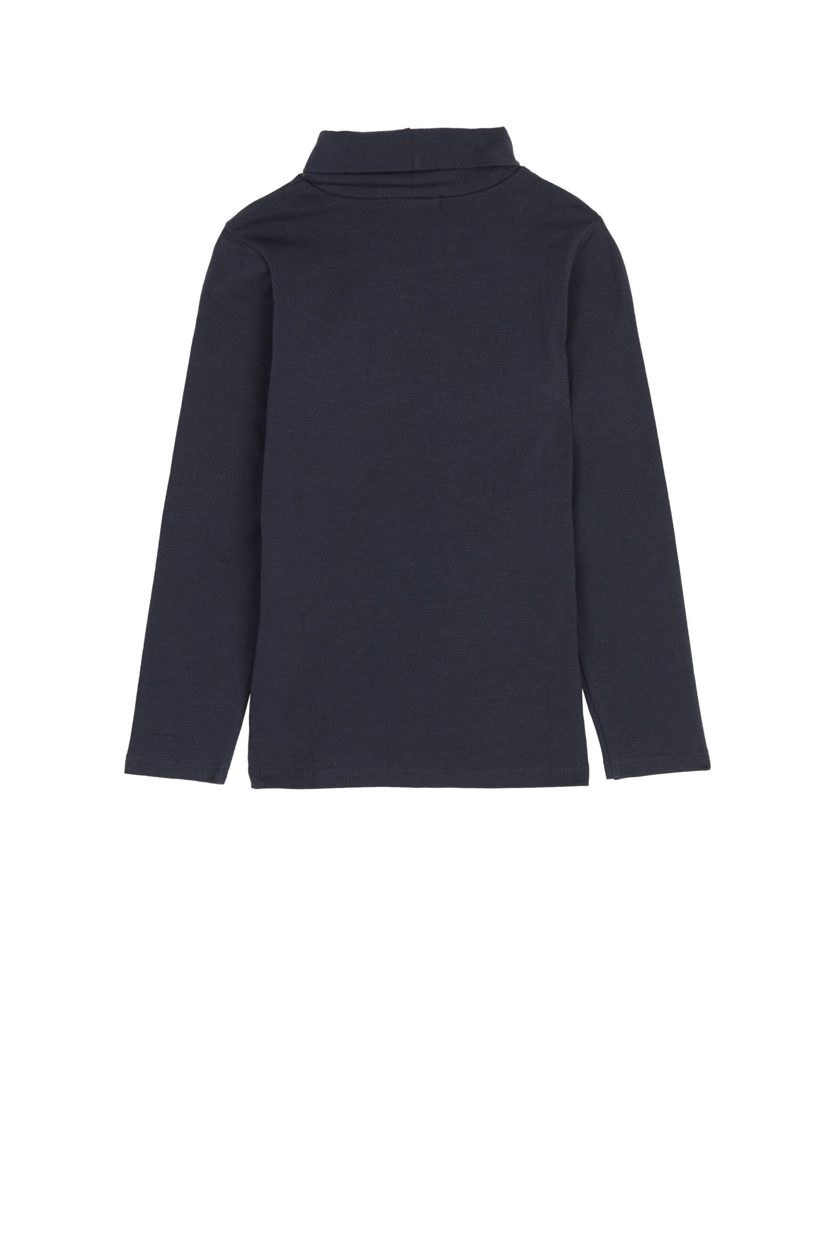 SKY BLUE Long-Sleeve High-Neck Thermal Cotton Top, Sky Blue, large image number 8
