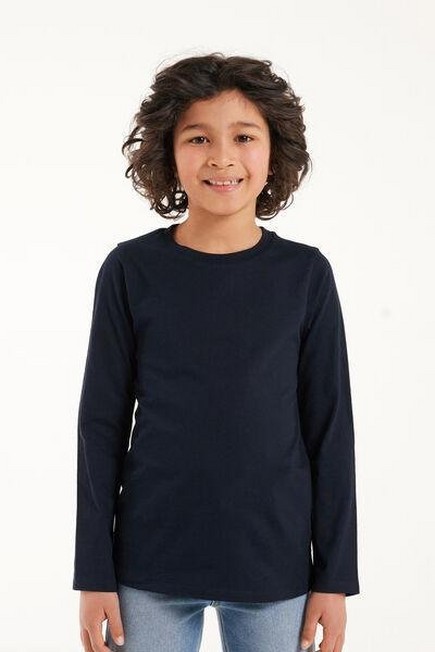 Tezenis - Blue Basic Long-Sleeved Top, Unisex Kids