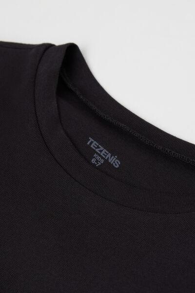 Black Long-Sleeved Top, Kids Boys, Black, large image number 2