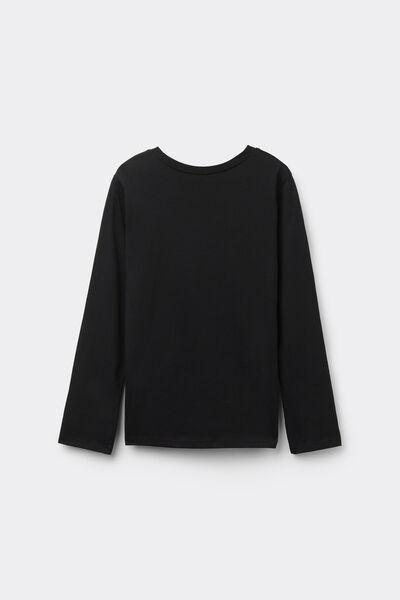 Black Long-Sleeved Top, Kids Boys, Black, large image number 3