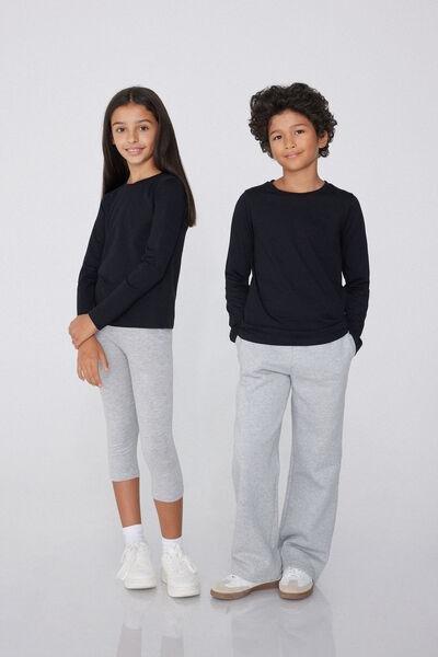 Black Long-Sleeved Top, Kids Boys, Black, large image number 4