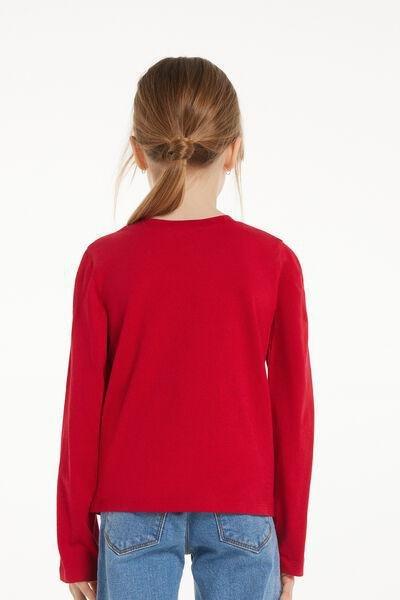 Red Long-Sleeved Top, Kids Unisex, 5701_873V, medium