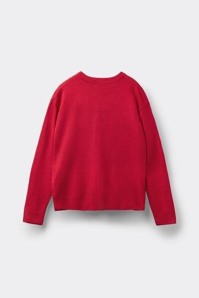 Red Christmas Tree Detail Cotton Sweater , Kids Unisex, 5701_944Y, large image number 3