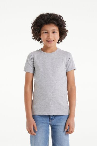 Tezenis - Grey Stretch Cotton T-Shirt, Kids Boys