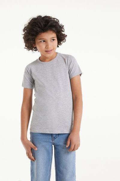 Tezenis - Grey Stretch Cotton T-Shirt, Kids Boys