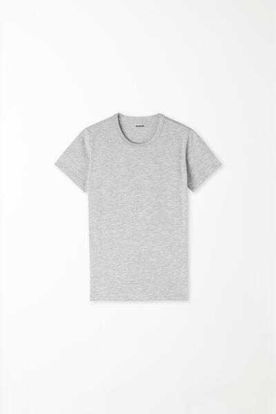 Tezenis - Grey Stretch Cotton T-Shirt, Kids Boys