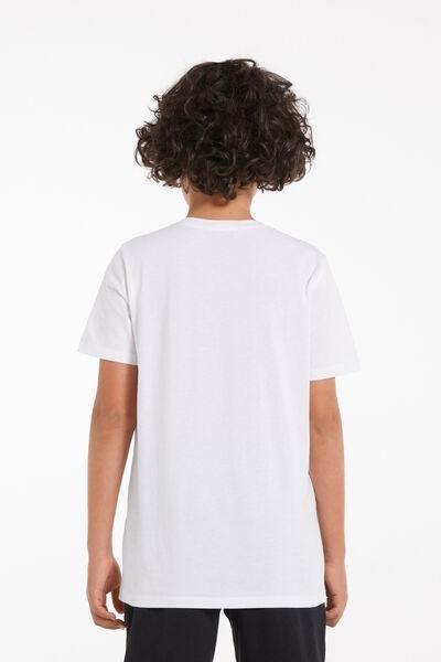 White Short Sleeve Basic Top, , large image number 2