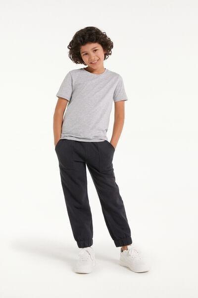 Grey Cotton Rounded Neck T-Shirt, Kids Unisex, , large image number 1