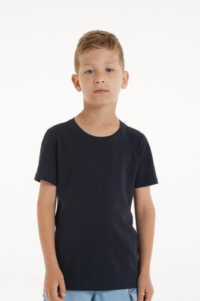 Blue Cotton Rounded Neck T-Shirt, Kids Unisex, , large image number 1