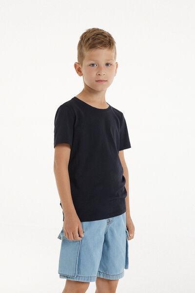 Blue Cotton Rounded Neck T-Shirt, Kids Unisex, , large image number 3
