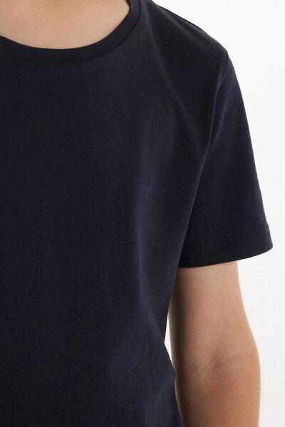 Blue Cotton Rounded Neck T-Shirt, Kids Unisex, , large image number 5