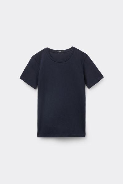 Blue Round Neck T-Shirt, Kids Boys, Deep Blue, large image number 6