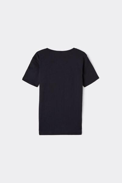 Blue Round Neck T-Shirt, Kids Boys, Deep Blue, large image number 8