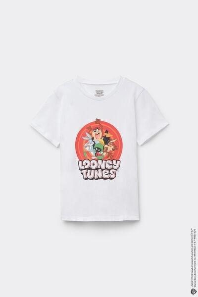White Printed T-Shirt Casual, Kids Unisex, , large image number 1