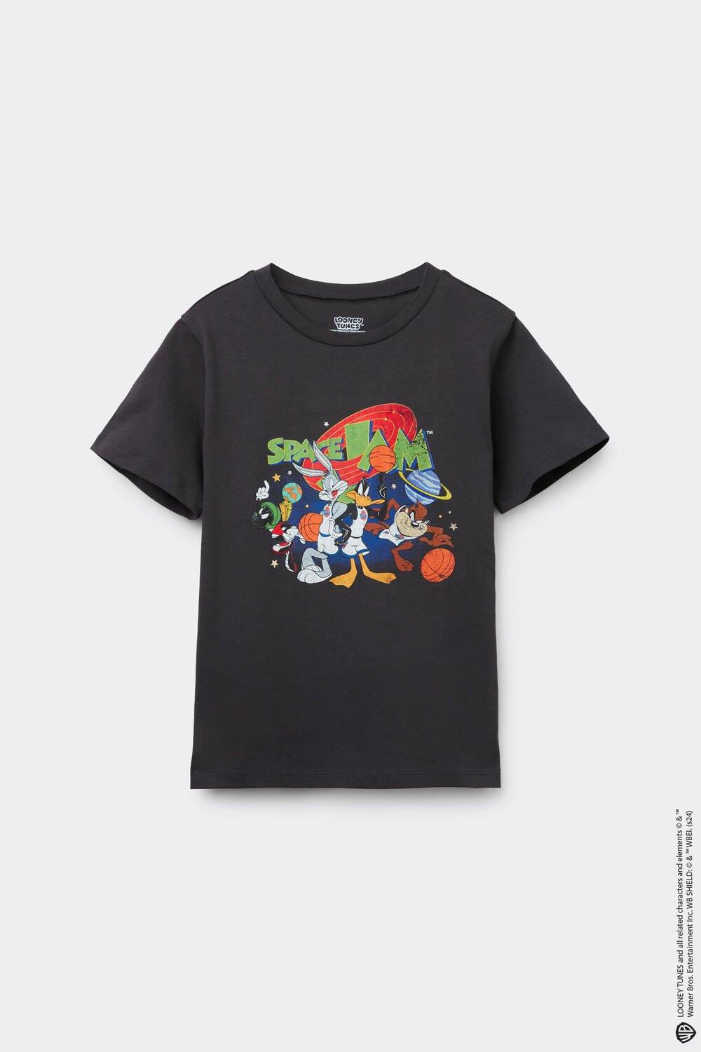 Black Printed T-Shirt Casual, Kids Unisex, , large image number 0