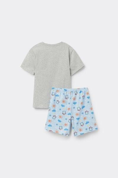 Grey Best Mom Print Cotton Pyjama Set, Kids Unisex, 5701_331Z, large image number 4