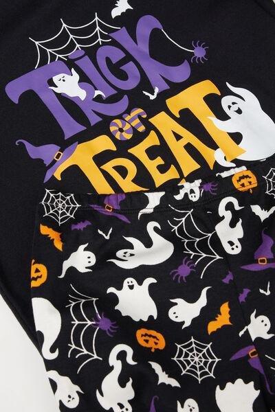 Black Halloween Heavy Cotton Pyjamas, Kids Unisex, 5701_267Y, large image number 3