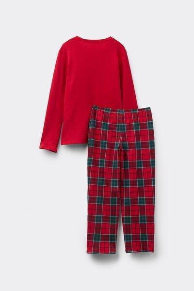 Red Family Gang Patch Long Heavy Cotton Pyjama Set, Unisex Kids, 5701_971Y, large image number 5