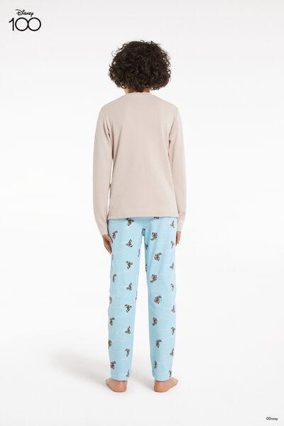 Beige Printed Pyjama Set, Kids Boys, , large image number 2