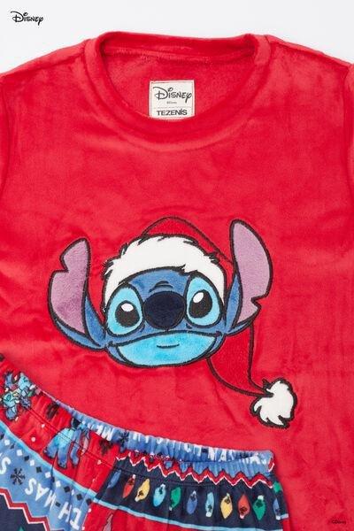 Red Christmas Stitch Patch Microfleece Pyjama Set, Kids Unisex, 5701_996Y, large image number 1