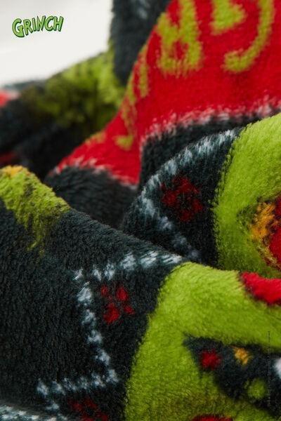 Black Christmas Grinch Light Fleece Dressing Gown, Kids Unisex, 5701_958Y, large image number 1