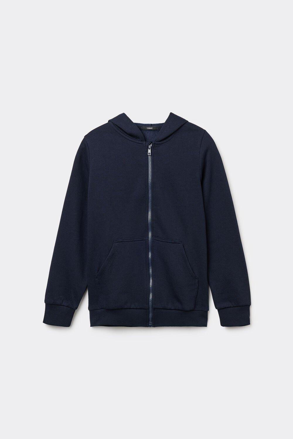 Navy Zip-Up Hoodie Regular, Kids Unisex, , large image number 0