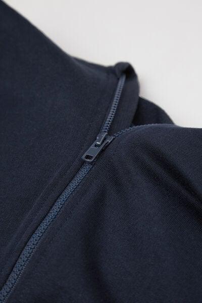 Navy Cotton Sweatshirt, Kids Unisex, Blue, medium