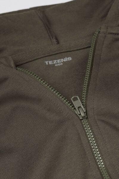 Green Hooded Cotton Sweatshirt, Kids Unisex, 5701_226Z, large image number 3