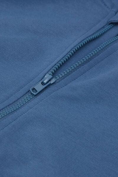 Blue Hooded Cotton Sweatshirt, Kids Unisex, 5701_266Z, large image number 3