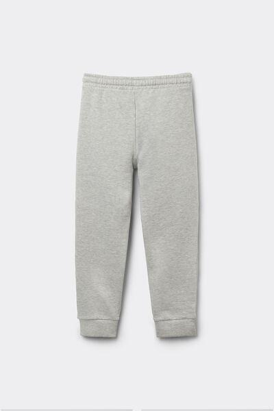 Grey Fleece Trousers, Kids Boys, Light Grey Blend, large image number 3