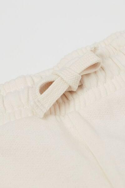 Cream Fleece Trousers, Kids Unisex, Milk White, large image number 2