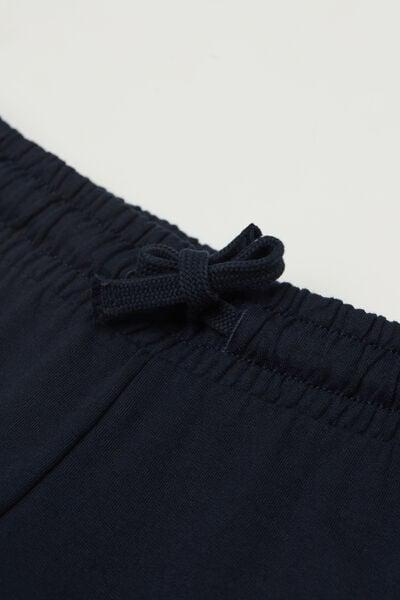 Navy Fleece Sweatpants, Kids Unisex, Blue, large image number 2