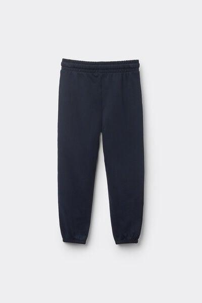 Navy Fleece Sweatpants, Kids Unisex, Blue, large image number 3