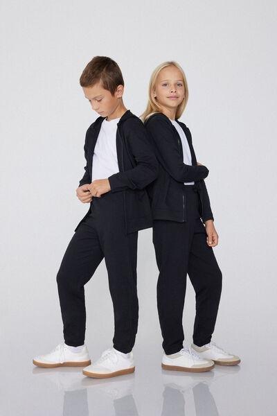 Black Long Trousers, Kids Unisex, Black, large image number 3