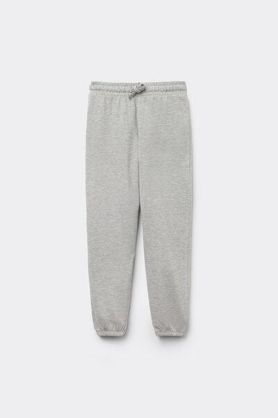 Grey Fleece Sweatpants Long, Kids Unisex, , large image number 1