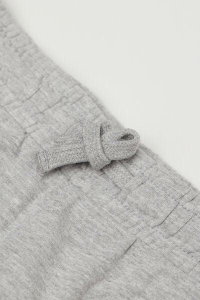 Grey Fleece Sweatpants, Kids Unisex, Light Grey Blend, large image number 2