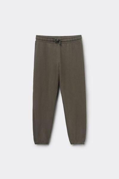 Green Long Fleece Sweatpants, Kids Unisex, 5701_226Z, large image number 0