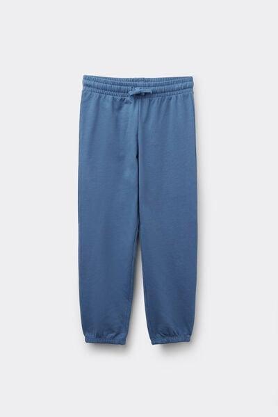 Blue Long Fleece Sweatpants, Kids Unisex, 5701_266Z, medium