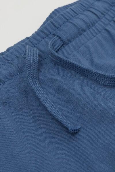 Blue Long Fleece Sweatpants, Kids Unisex, 5701_266Z, medium