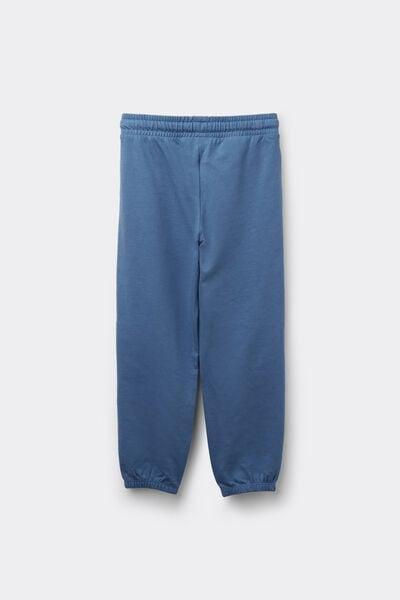 Blue Long Fleece Sweatpants, Kids Unisex, 5701_266Z, large image number 2