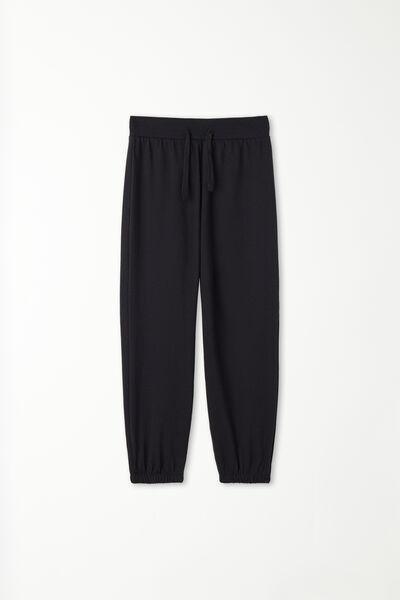 Tezenis - Black Basic Fleece Joggers, Kids Boys