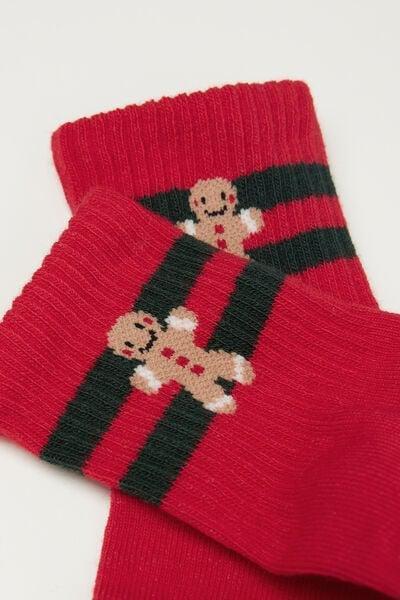 Red Short Sports Socks, Kids Unisex, 5701_758Z, medium