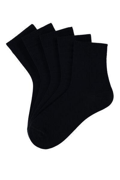 Multicolour Lightweight Short Cotton Socks - Set Of 5, Kids Unisex, , large image number 0