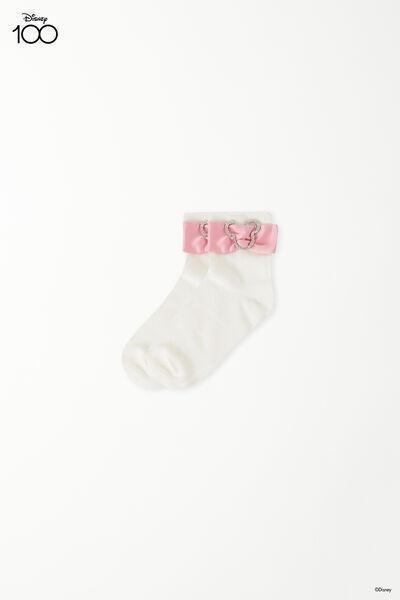 White Disney 3/4 Cotton Socks, Kids Girls, , large image number 0