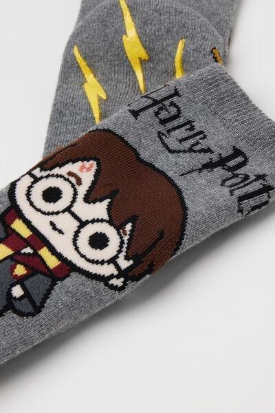 Grey Harry Potter Print Short Socks, Kids Unisex, 5701_109Z, large image number 0