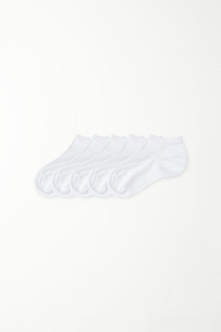 Tezenis - White Short Trainer Socks. Unisex Kids, Set Of 5