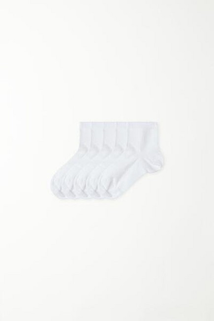 Tezenis - White Short Socks. Unisex Kids, Set Of 5