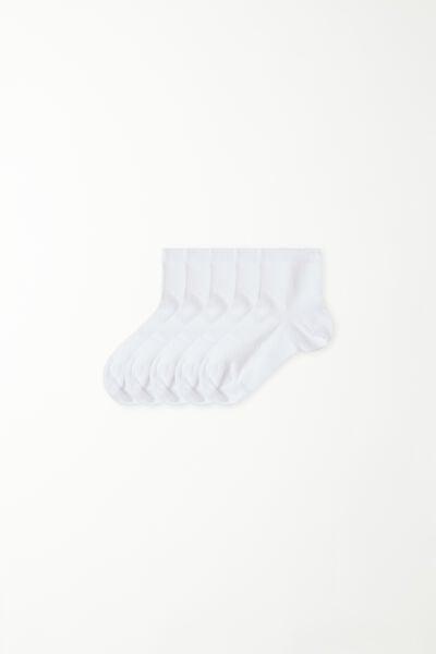 White Short Socks, Set Of 5, Kids Unisex, , large image number 2