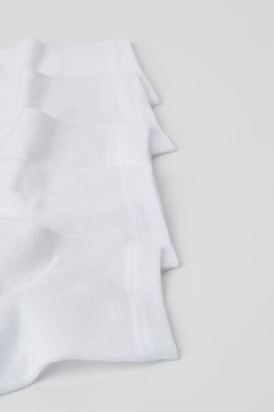 White Short Socks, Set Of 5, Kids Unisex, White, large image number 3